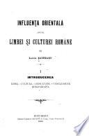 Influența orientală asupra limbeĭ și cultureĭ române