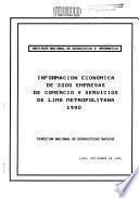 Información económica de 2200 empresas de comercio y servicios de Lima metropolitana, 1990