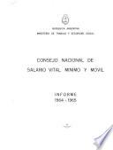 Informe - Consejo Nacional de Salario vital, Mínimo y Móvil