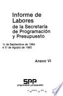 Informe de labores de la Secretaría de Programación y Presupuesto