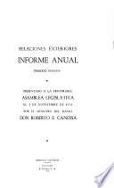 Informe de labores de la Secretaria de Relaciones Exteriores
