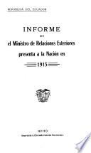Informe del Ministro de Relaciones Exteriores al Congreso Ordinario de ...