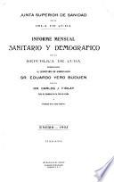 Informe, mensual sanitario y demográfico de la República de Cuba