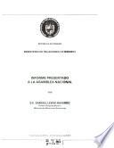 Informe que presenta el Ministro de Relaciones Exteriores ... a la Asamblea Legislativa