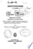 Instituciones canónicas de Juan Devoti