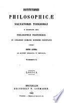 Institutiones philosophicae Salvatoris Tongiorgi