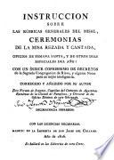 Instrucción sobre las Rúbricas generales del Misal ...