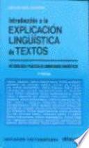Introducción a la explicación lingüística de textos