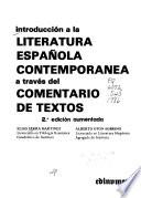 Introducción a la literatura española contemporánea a través del comentario de textos