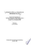 Introducción a la teología de Benedicto XVI