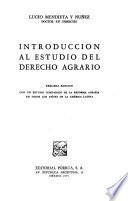 Introducción al estudio del derecho agrario