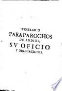 Itinerario paraparochos [sic] de indios