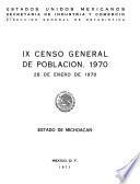 IX [i.e. Noveno] censo general de población, 1970: Estado de Sonora