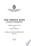 José Enrique Rodó, actuación parlamentaria