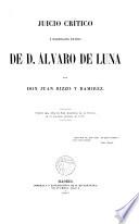 Juício crítico y significación política de D.Alvaro de Luna