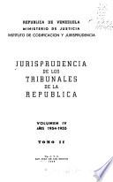 Jurisprudencia de los tribunales de la República