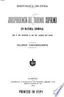 Jurisprudencia del Tribunal supremo