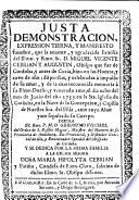 Justa demonstracion, expression tierna, y agradecida manifiesto funebre, que la amante, y agradecida familia del ill.mo ... D. Miguel Vicente Cebrian y Augustin ... hizo en las honras, y cavo del año ... el dia ocho del mes de Juio del añi 1753 en al S.ta Iglesia de Cordoba ...