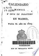 Kalendario manual y guía de forasteros en Madrid
