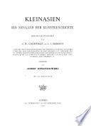 Kleinasien, ein Neuland der Kunstgeschichte