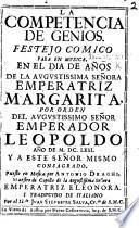 La Competencia de Genios. Festejo comico ... traducido de italiano por ... J. S. Salva