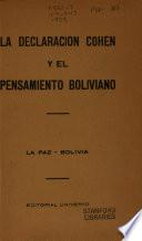La Declaración Cohen y el pensamiento boliviano