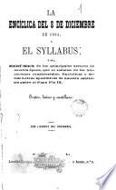 La Enciclica del 8 de diciembre de 1864 y el Syllaluns o sea
