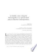 La familia como categoría historiográfica: su operatividad para la Historia Contemporánea