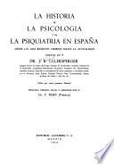 La historia de la psicología y de la psiquiatría en España