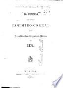 La memoria del señor Casimiro Corral a la Asamblea constituyente de Bolivia en 1871