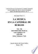 La música en la Catedral de Burgos: Actas capitulares