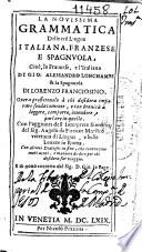 La novissima grammatica delle trè lingue italiana, franzese e spagnola