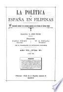 La Política de España en Filipinas