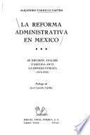 La reforma administrativa en Mexico