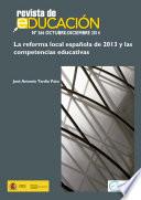 La reforma local española de 2013 y las competencias educativas