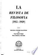 La Revista de filosofía (1915-1929)