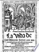 La Vida de Sant Vi/cente Ferrer ..