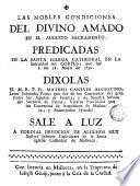 Las Nobles condiciones del Divino Amado en el Agusto Sacramento