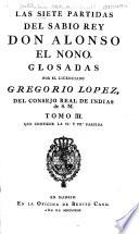 Las siete partidas del sabio rey Don Alonso el Nono