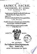 Le sainct, sacré, universel, et géneral Concile de Trente en 1562-1563