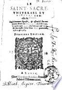 Le saint sacre universel et general concile de Trente