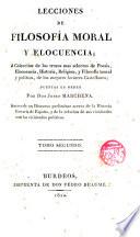 Lecciones de Filosofía Moral y Elocuencia