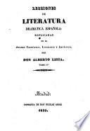 Lecciones de Literatura dramatica espanola (etc.)