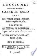 Lecciones theologico-morales sobre el juego