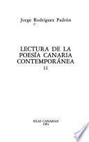 Lectura de la poesía Canaria contemporánea