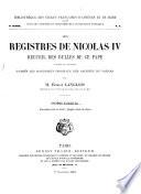 Les registres de Nicolas IV