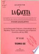 Ley de presupuesto general de ingresos y egresos para el año ...