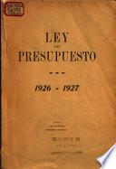 Ley de presupuesto ...