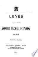 Leyes expedidas por la Asamblea nacional de Panama en les sesiones ordinarias y extraordinarias de