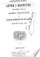 Leyes y decretos del estado soberano de Antioquia